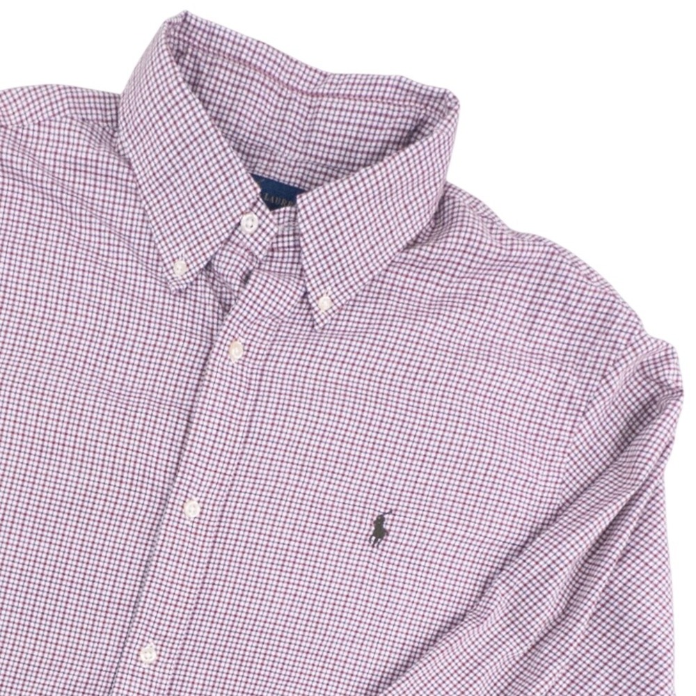 Ralph Lauren Mens XL Classic Fit Button Down Shirt Red White Checkered Pony Logo